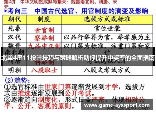 北单4串11投注技巧与策略解析助你提升中奖率的全面指南